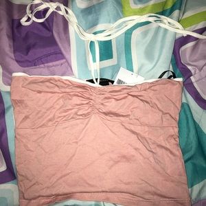 Forever 21 blush pink tie crop top